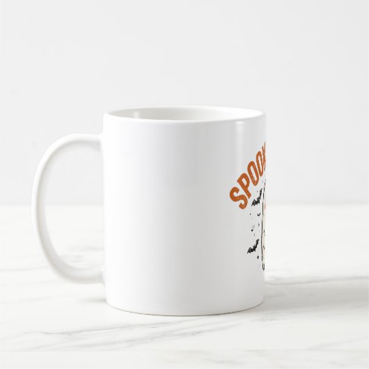 Mug de café de fantôme mignon de saison effrayant (Gauche)