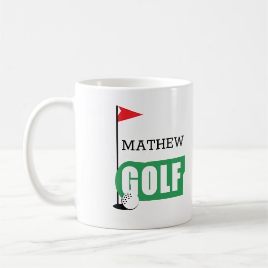 Mug de café de golf personnalisé (Gauche)