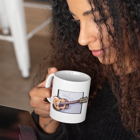 Mug de café de guitare acoustique