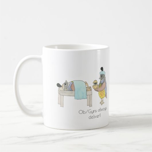 Mug de café de la caille d'Ob/Gyn (Gauche)