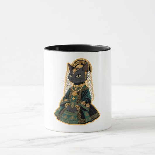 Mug de café de la déesse de mariage au chat gris (Centre)