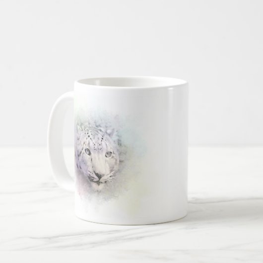 Mug de café de la faune léopard des neiges (Devant gauche)
