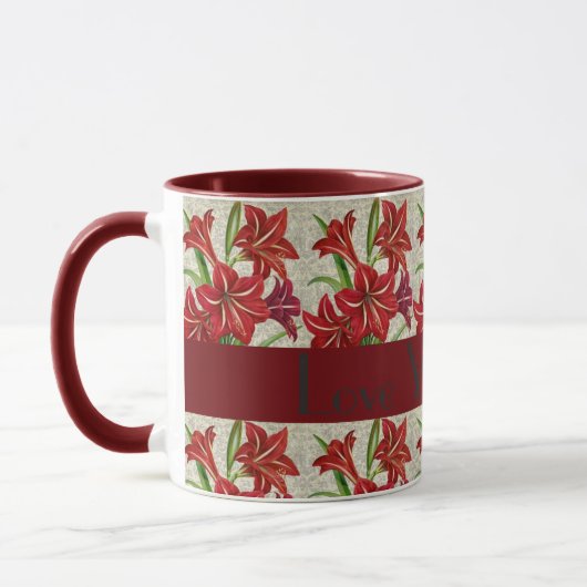 Mug de café de la fête des mères Lys rouges (Gauche)