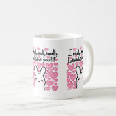 Mug de café de la Saint-Valentin avec un lapin mig (Devant droit)