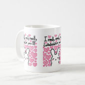 Mug de café de la Saint-Valentin avec un lapin mig (Devant gauche)