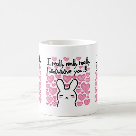 Mug de café de la Saint-Valentin avec un lapin mig (Centre)