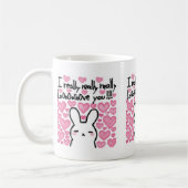 Mug de café de la Saint-Valentin avec un lapin mig (Gauche)