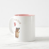 Mug de café de la Saint-Valentin Capybara Mignon T (Devant gauche)
