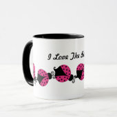 Mug de café de Ladybug rose et noir (Devant gauche)