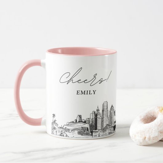Mug de café de mariage personnalisé à Miami (Avec donut)