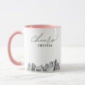 Mug de café de mariage personnalisé avec la skylin (Gauche)
