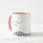 Mug de café de mariage personnalisé Nashville Skyl (Devant gauche)