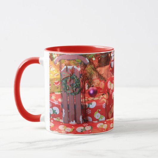 Mug de café de motoneige de Noël (Coupe) (Gauche)