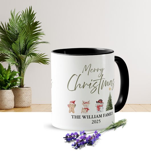 Mug de café de Noël à l'aquarelle