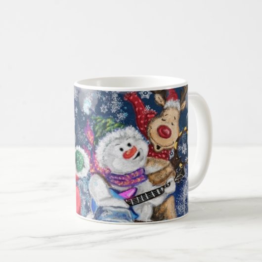 Mug de café de Noël avec des amis heureux (Devant droit)