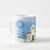 Mug De Café De Noël Avec Petite Église Blanche De (Devant gauche)