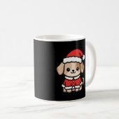 Mug de café de Noël avec un chiot Santa mignon (Devant droit)