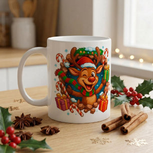 Mug de café de Noël Renne 3D Mignon