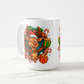 Mug de café de Noël Renne 3D Mignon (Devant gauche)