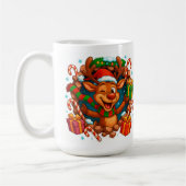 Mug de café de Noël Renne 3D Mignon (Gauche)