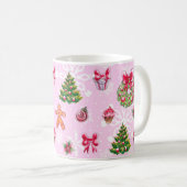 Mug de café de Noël rose (Devant droit)