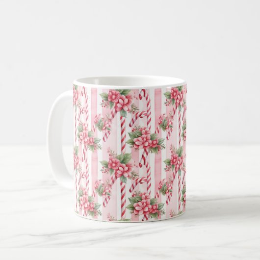 Mug de café de Noël rose (Devant gauche)