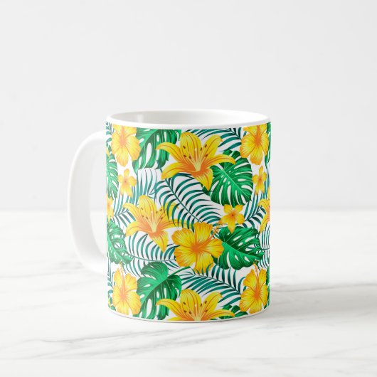 Mug de café de palmes tropicales (Devant gauche)