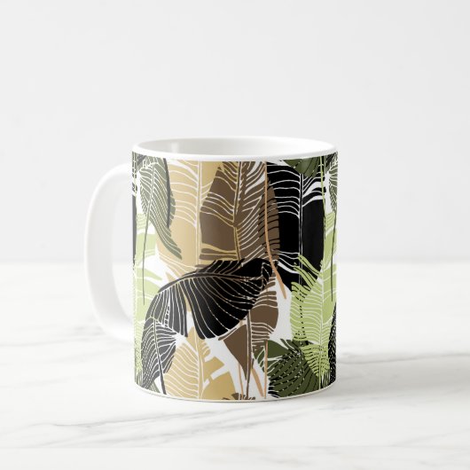 Mug de café de palmes tropicales (Devant gauche)