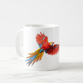 Mug de café de perroquet macaw Scarlet Vibrant (Devant gauche)