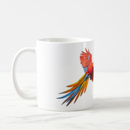 Mug de café de perroquet macaw Scarlet Vibrant (Gauche)