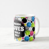 Mug de café de Pickleball multicolore (Devant droit)