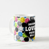 Mug de café de Pickleball multicolore (Devant gauche)