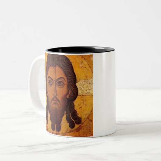Mug de café de prière byzantine orthodoxe (Devant gauche)
