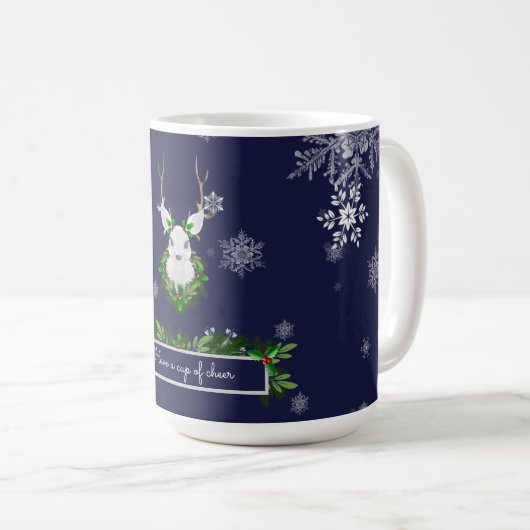 Mug de café de rennes bleus (Devant droit)