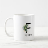 Mug de café de retraite avec monogramme de fleurs  (Gauche)