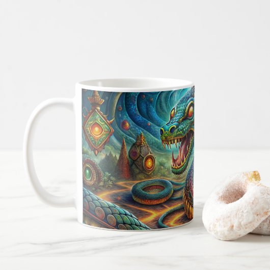 Mug de café de serpent d'origine commune (Avec donut)