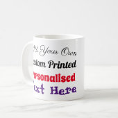 Mug de café de texte personnalisé imprimé (Devant gauche)