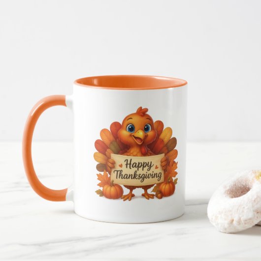 Mug de café de Thanksgiving (Avec donut)