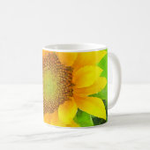 Mug de café de tournesol jaune clair et gai (Devant droit)
