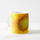 Mug de café de tournesol jaune clair et gai (Devant gauche)