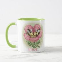 Mug de café des abeilles romantiques