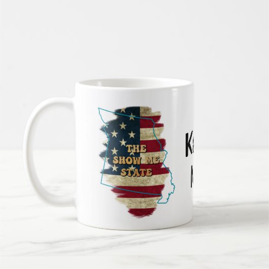 Mug de café d'état du Missouri personnalisé (Gauche)