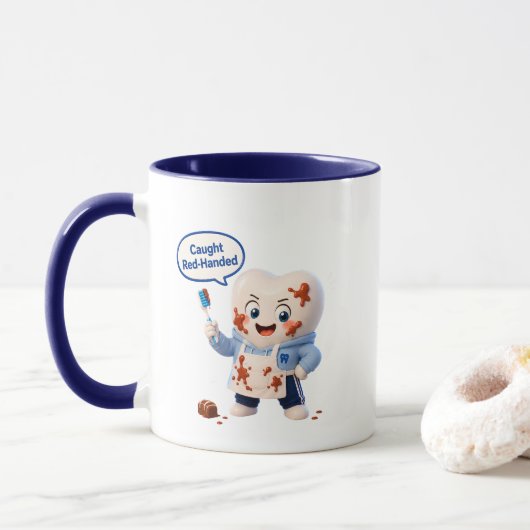 Mug de café deux tons en chocolat avec humour de d (Avec donut)