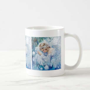 Mug de café d'hiver bleu