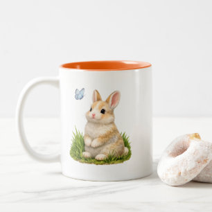 Mug de café double face avec joli lapin