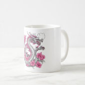 Mug de café Dragon Fleur (Devant droit)
