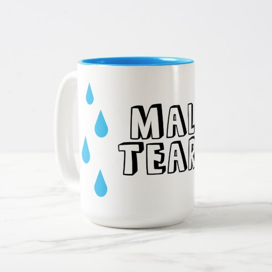 Mug de café drôle aux larmes masculines (Devant gauche)