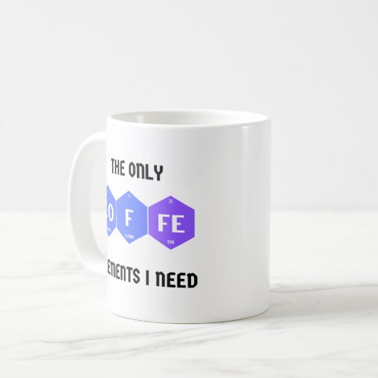 Mug De Café Drôle Avec Éléments De Table Périodiqu (Devant gauche)