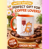 Mug de café drôle de chat orange mignon endormi