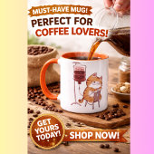 Mug de café drôle de chat orange mignon endormi